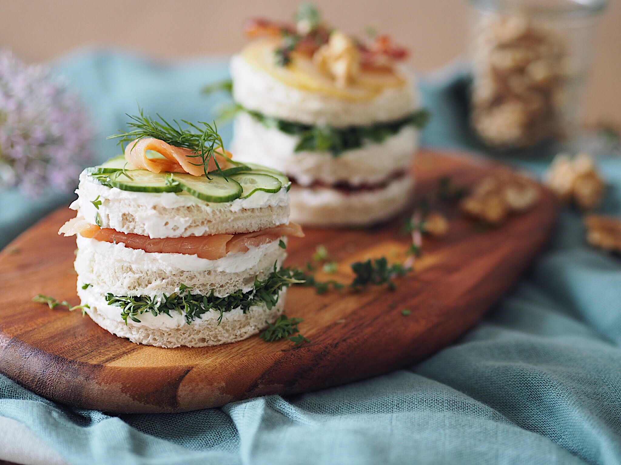 Rezept: Zweierlei Mini-Sandwichtörtchen mit Frischkäse von Snøfrisk *Werbung